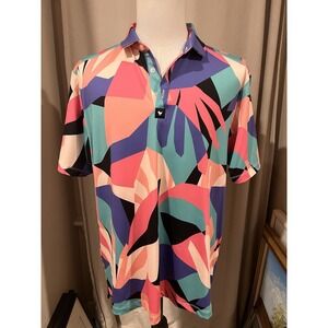 Bad Birdie Men's Polo Golf Shirt Multicolor Xl